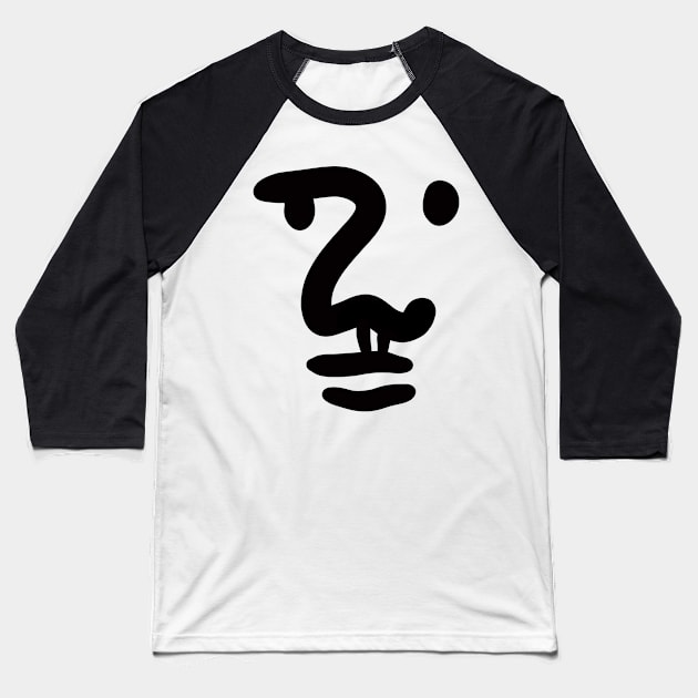 Abstract Face Baseball T-Shirt by Scribblenstuf